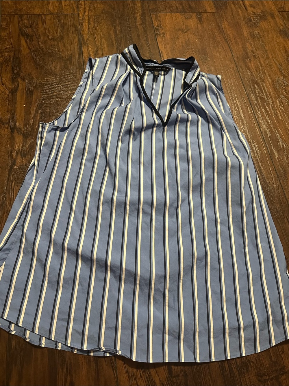 Women’s Sleeveless Blue Striped Shirt